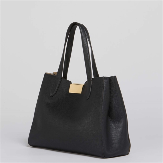 Marni Small Leather Trunkaroo Tote Handbag, Sort